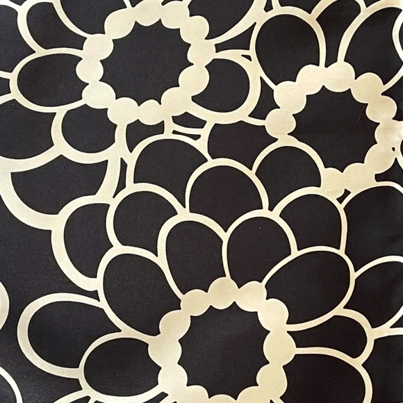 TALBOTS NWT 100% Silk Black and Cream Floral Print Dress - Size 10 - Picture 2 of 5